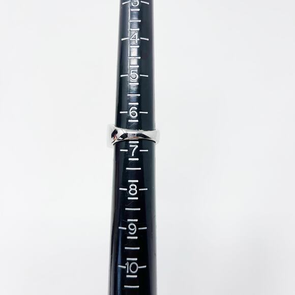 Mint Green Rectangle Gemstone Silver Tone Ring Size 6.75 Cocktail Fashion - Picture 7 of 9